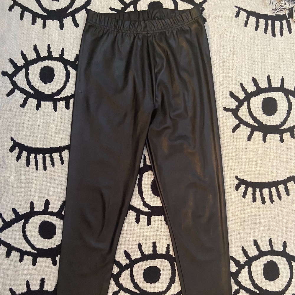 Black Vegan Leather Leggings